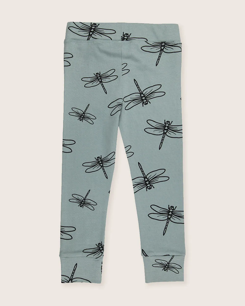 Blue Damselfly Print Leggings