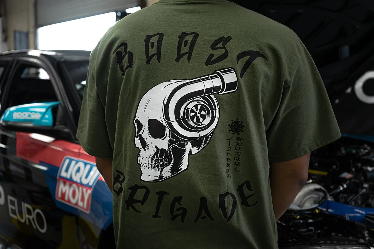 Boost Brigade Turbo Skull Tee - Olive