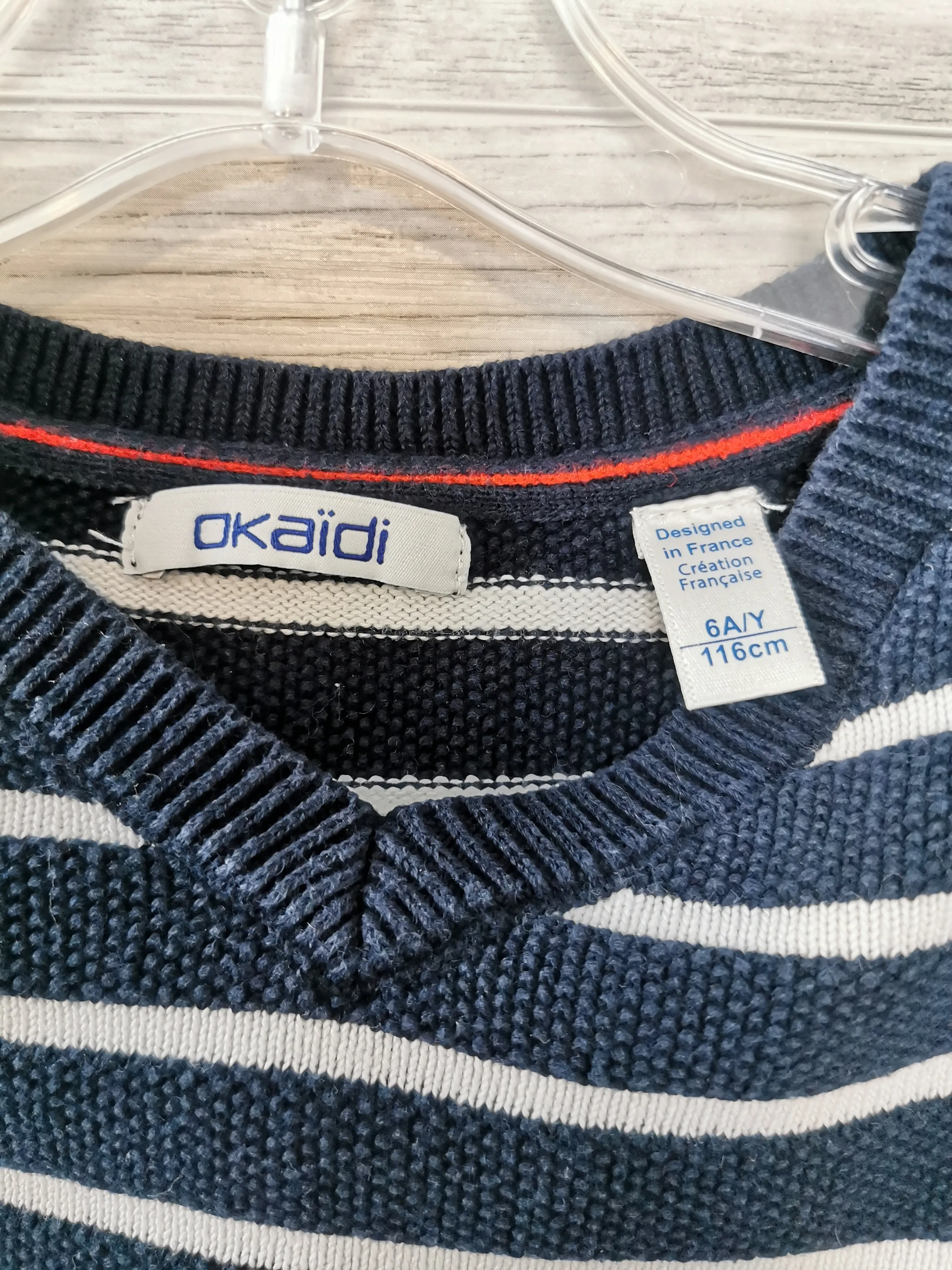 BOY SIZE 6 YEARS - Okaïdi, Thick Knit, V-Neck Sweater EUC B31