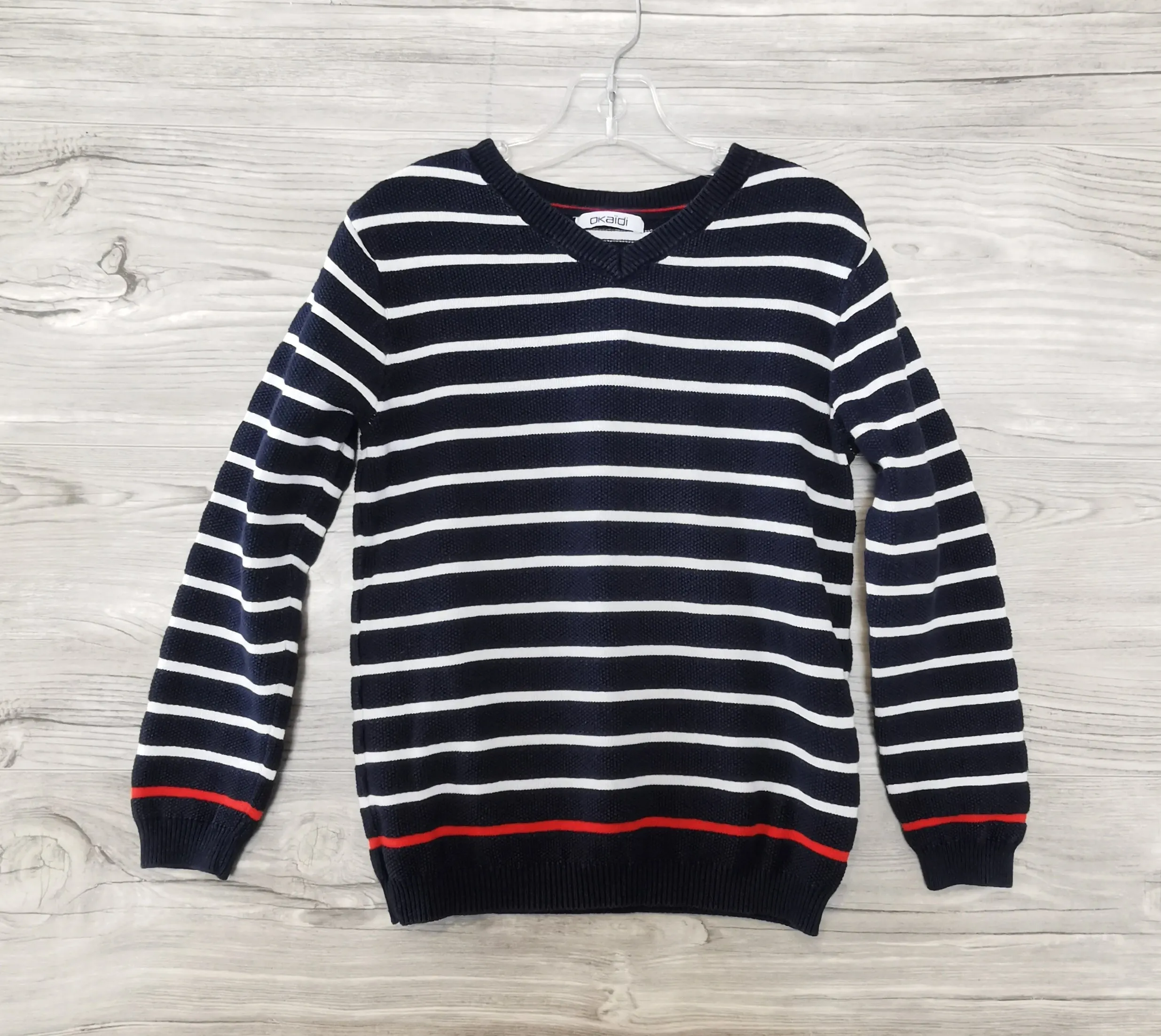 BOY SIZE 6 YEARS - Okaïdi, Thick Knit, V-Neck Sweater EUC B31