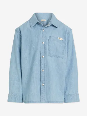Boys Relaxed Chambray Shirt in Blue