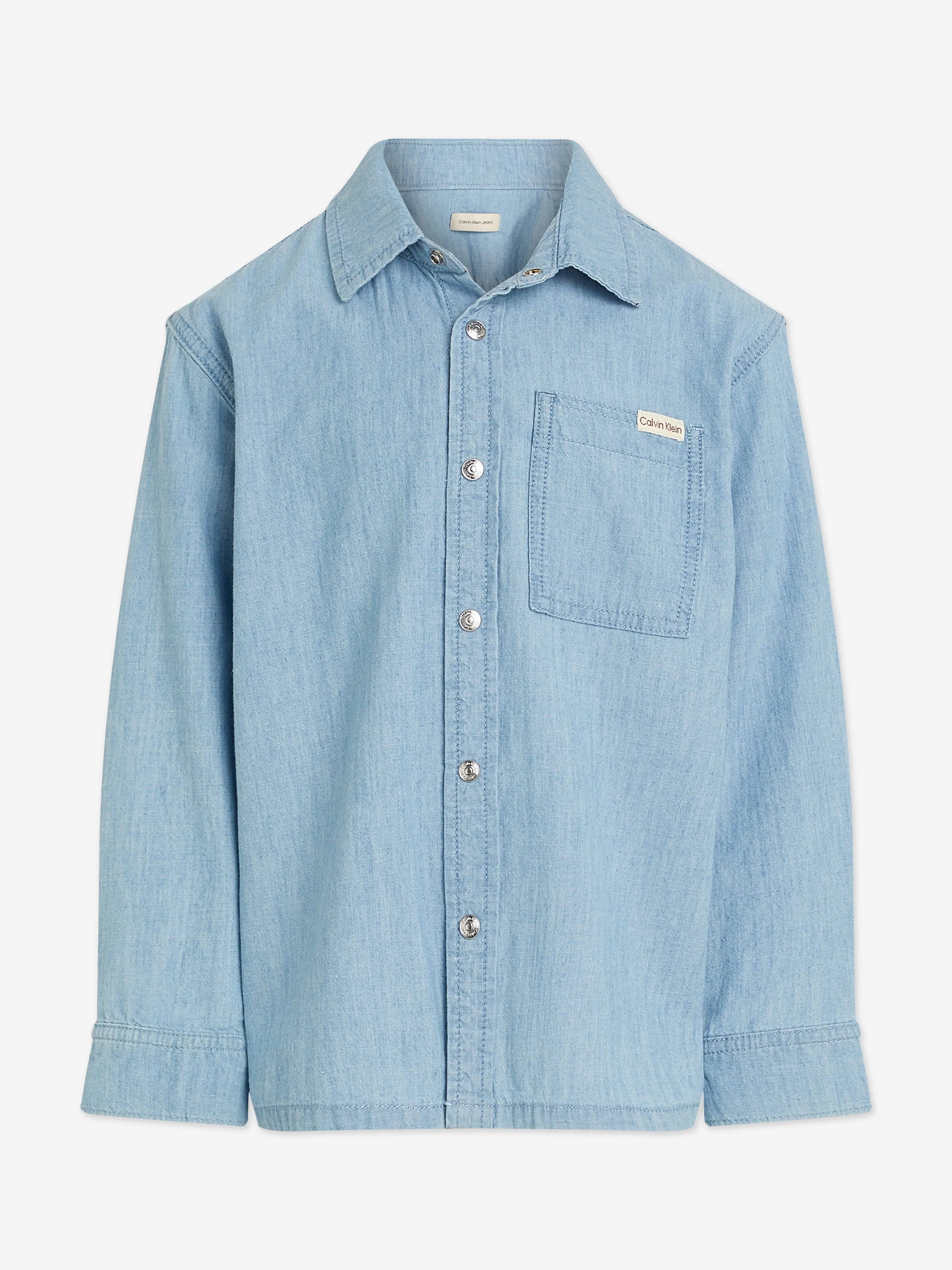 Boys Relaxed Chambray Shirt in Blue