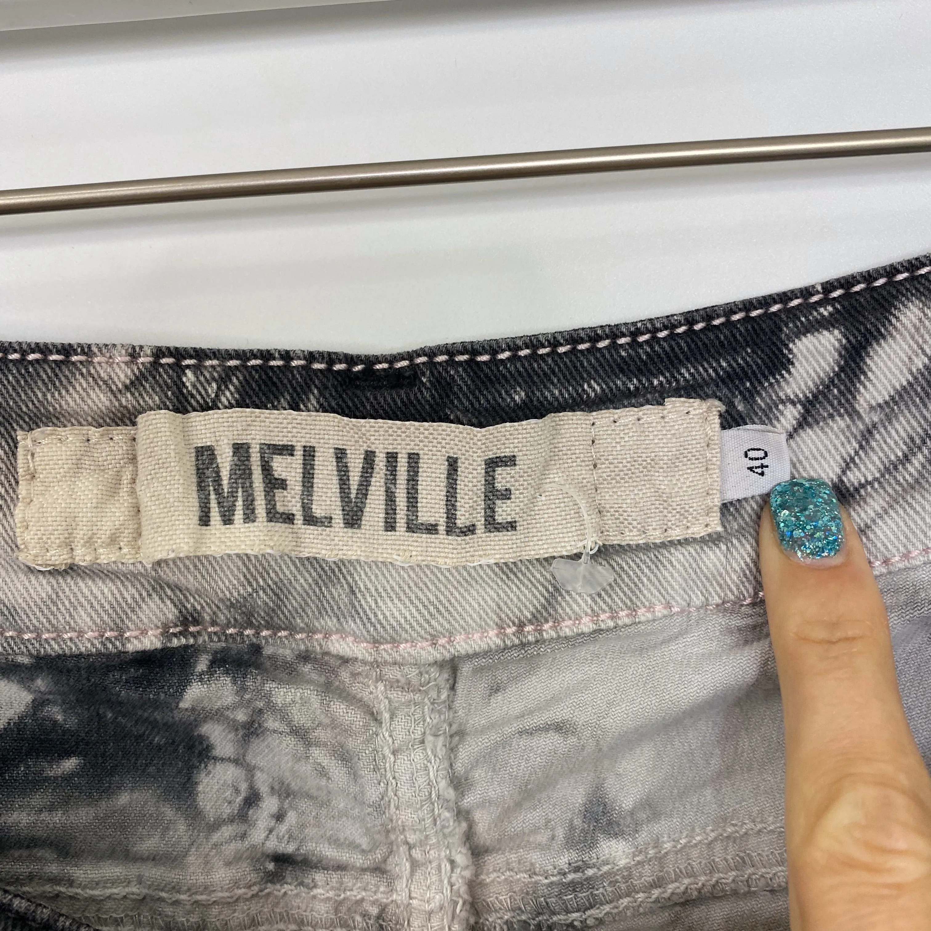 Brandy Melville Black Tie Dye Cut Off Frayed Denim Shorts