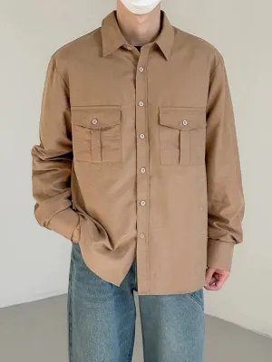 Brushed Texture Soft Long-Sleeved Shirt