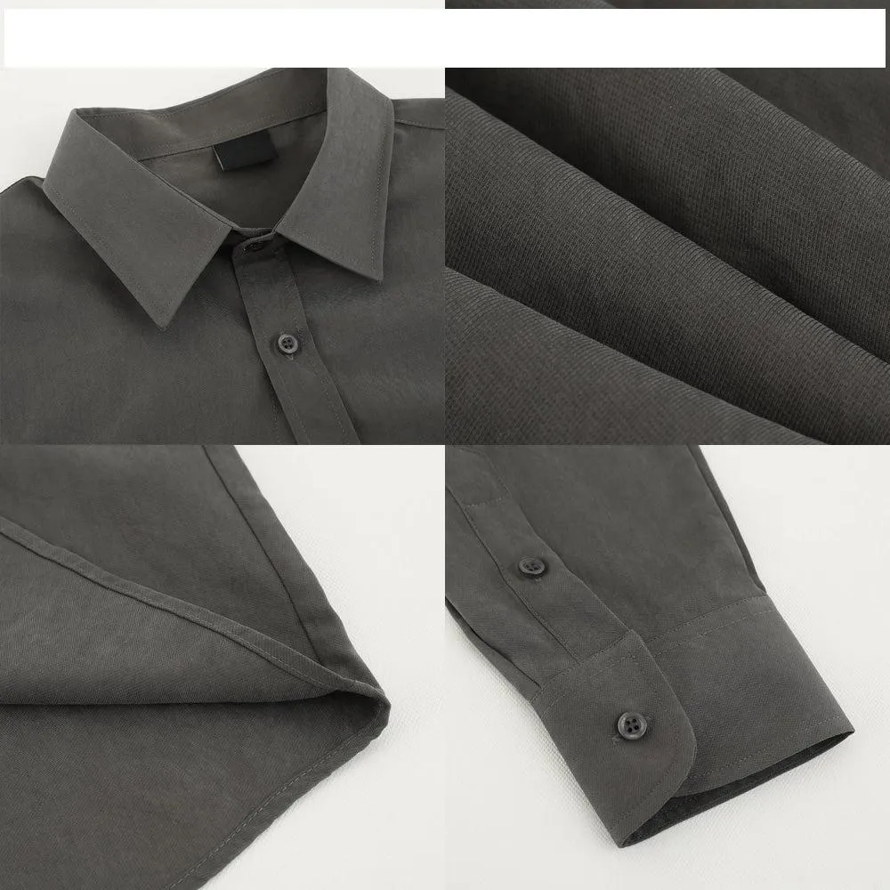 Brushed Texture Soft Long-Sleeved Shirt