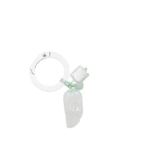 Burmese Jadeite Feather/Angel Wings, Mini Bi & Buddha's Heart Keyring Charm