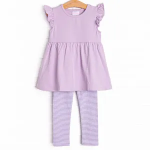 Calla Legging Set, Purple Stripe