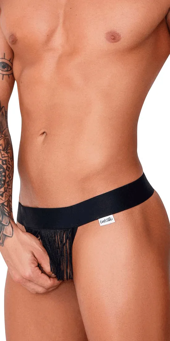 Candyman 99755 Fringe Thongs Black