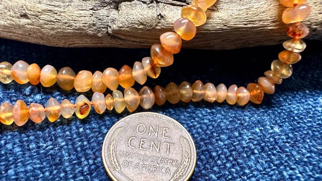 Carnelian Bead Strand - Smooth Rondelles - 5mm - 14”