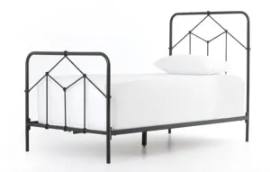 CASEY  IRON TWIN BED, BLACK