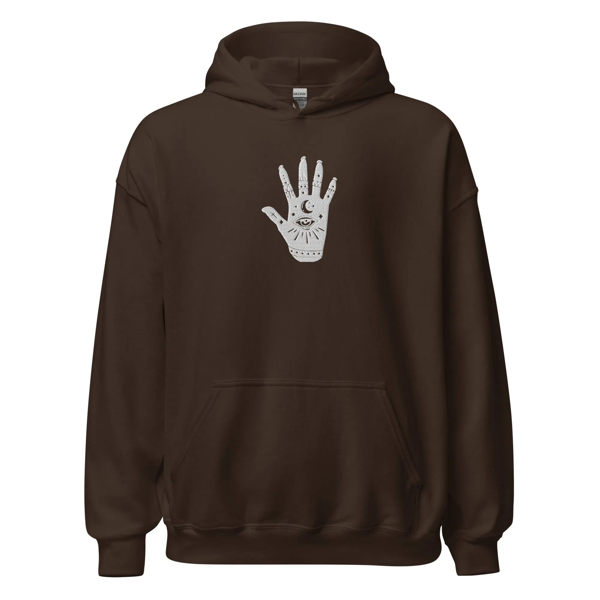 Celestial Hand Evil Eye Embroidered Hoodie