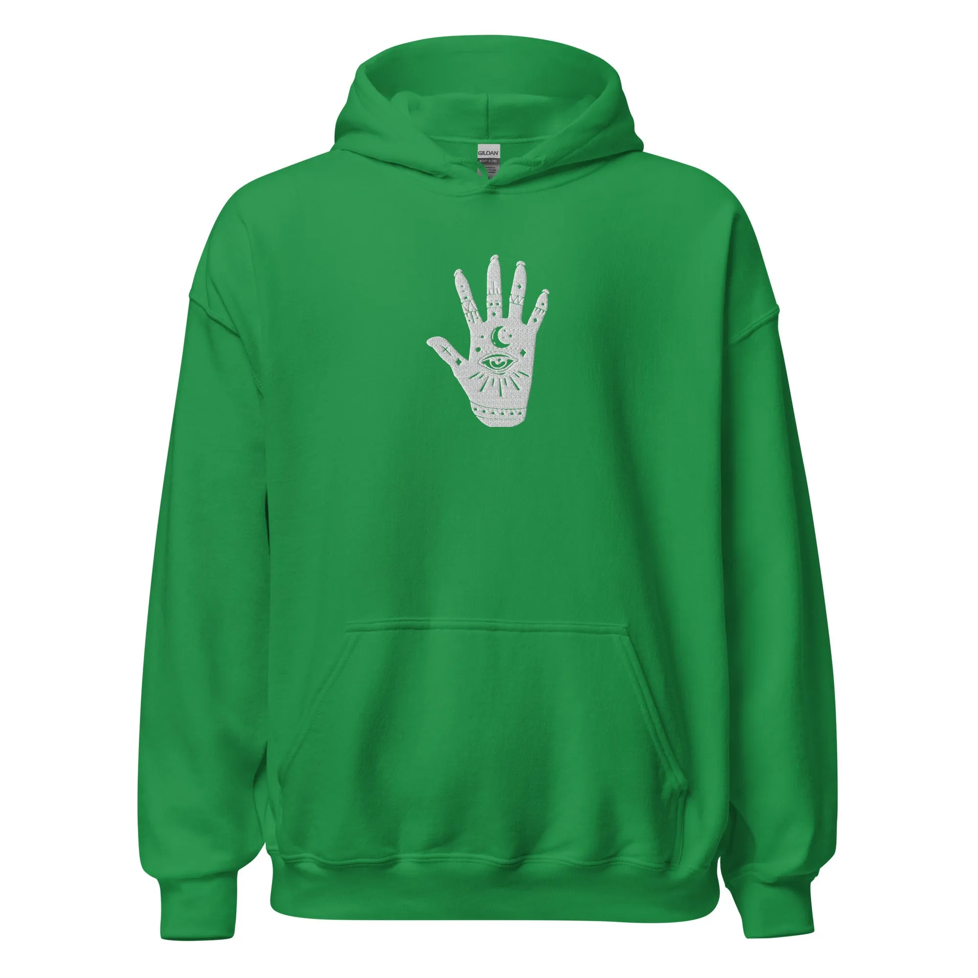 Celestial Hand Evil Eye Embroidered Hoodie