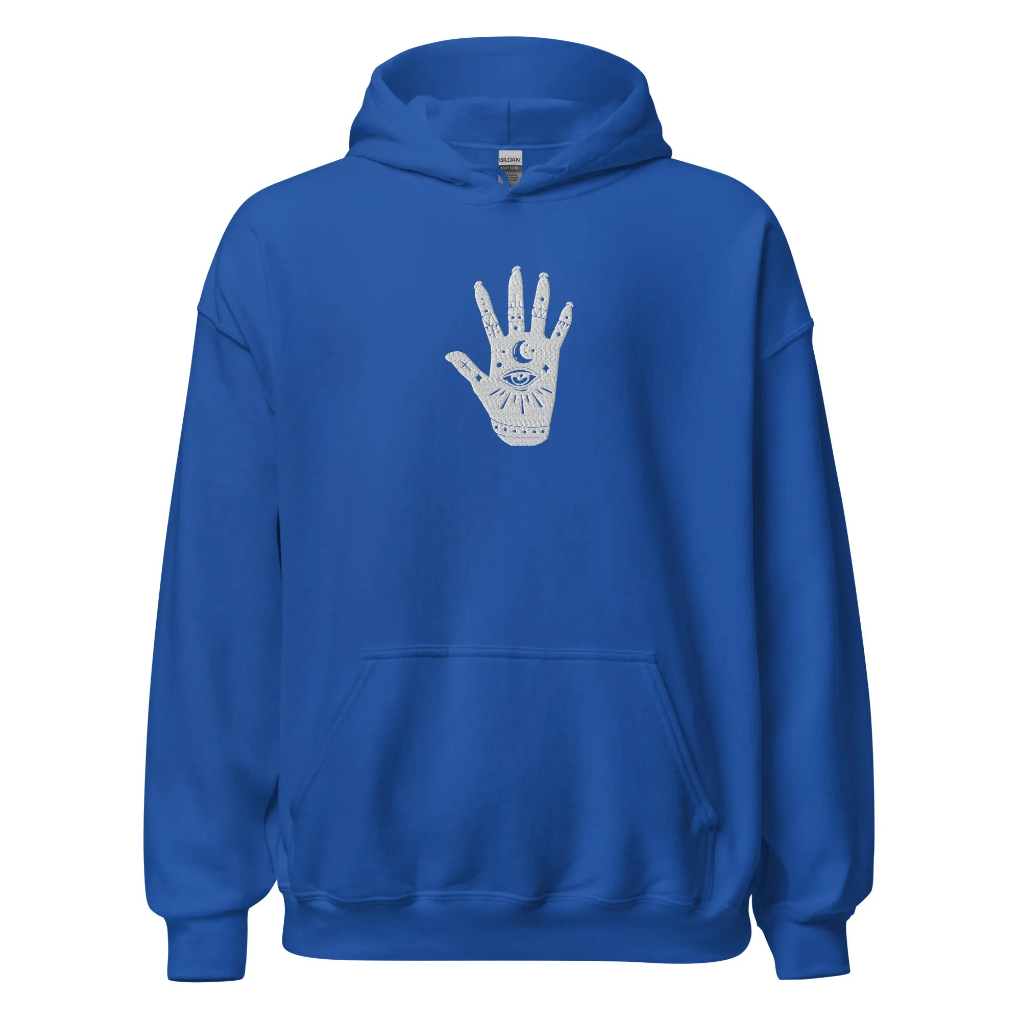 Celestial Hand Evil Eye Embroidered Hoodie