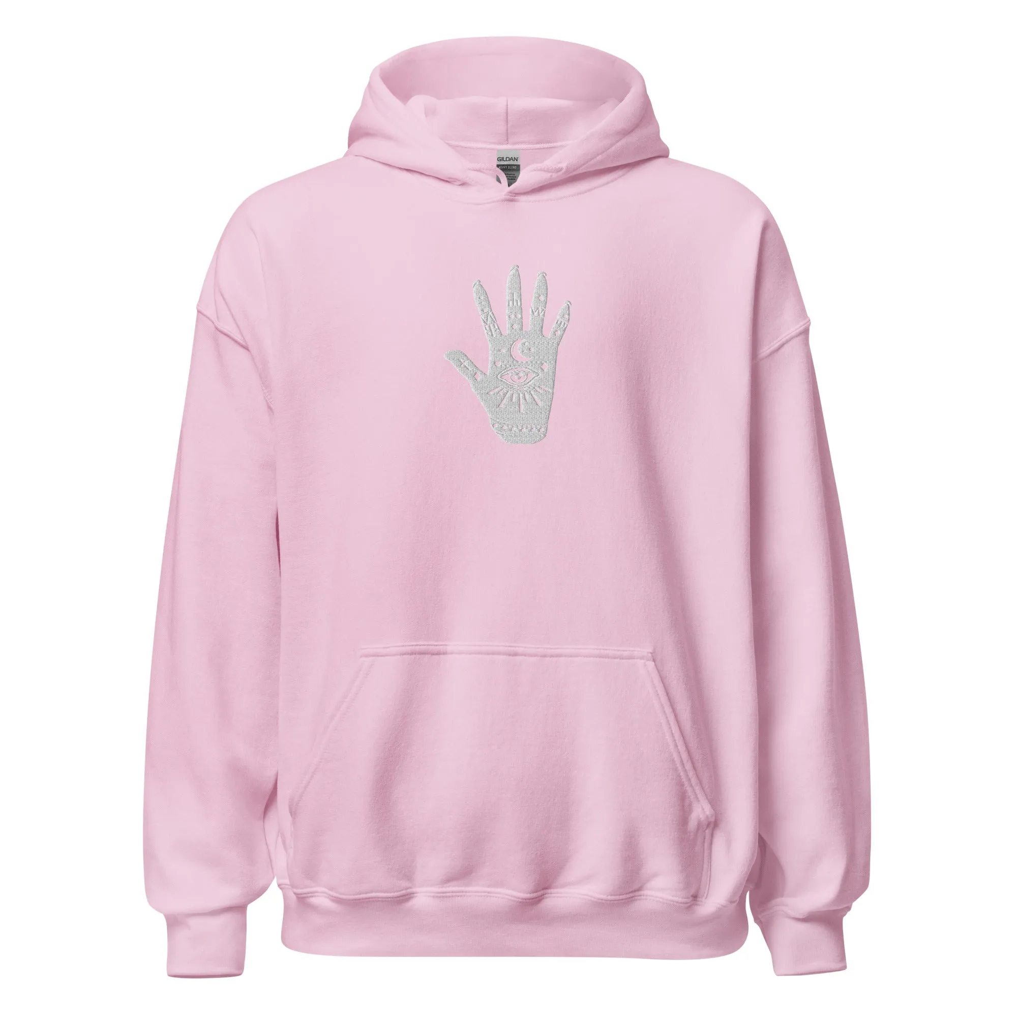 Celestial Hand Evil Eye Embroidered Hoodie