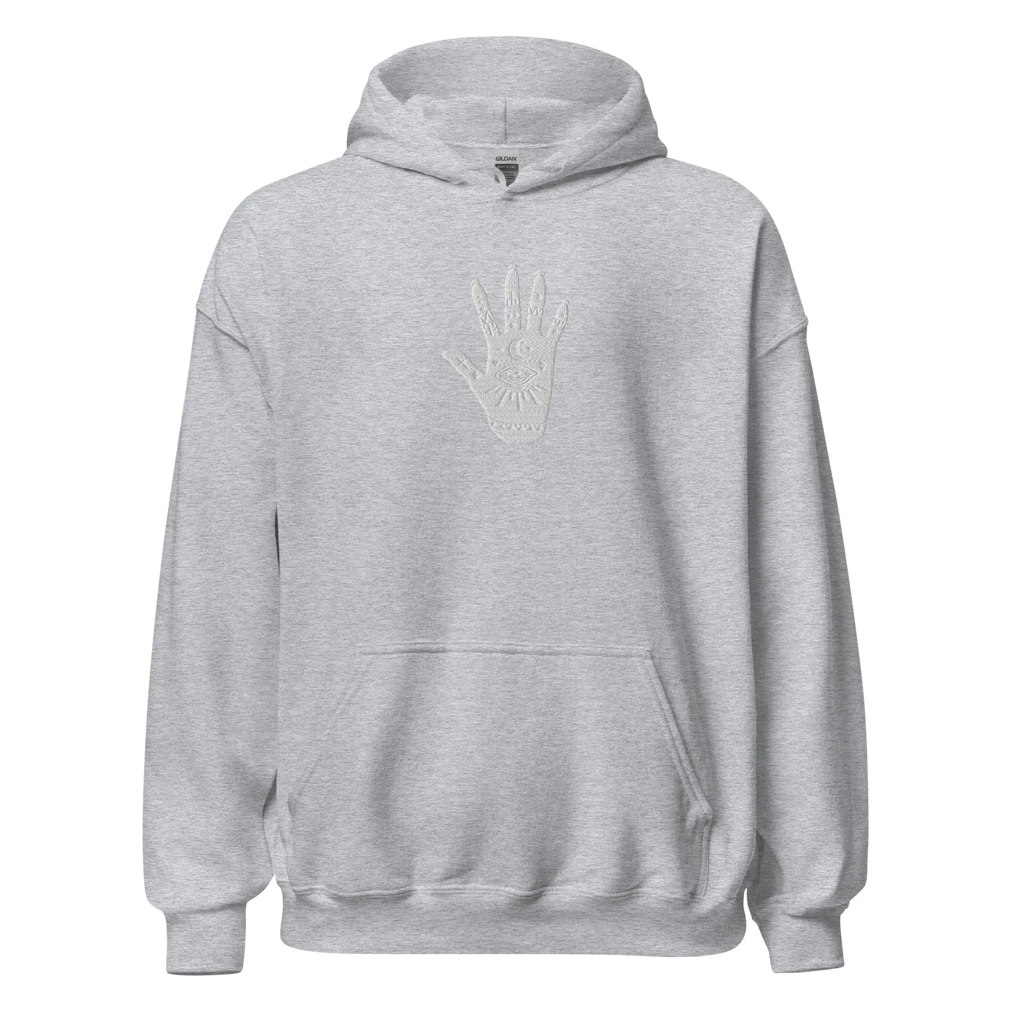 Celestial Hand Evil Eye Embroidered Hoodie