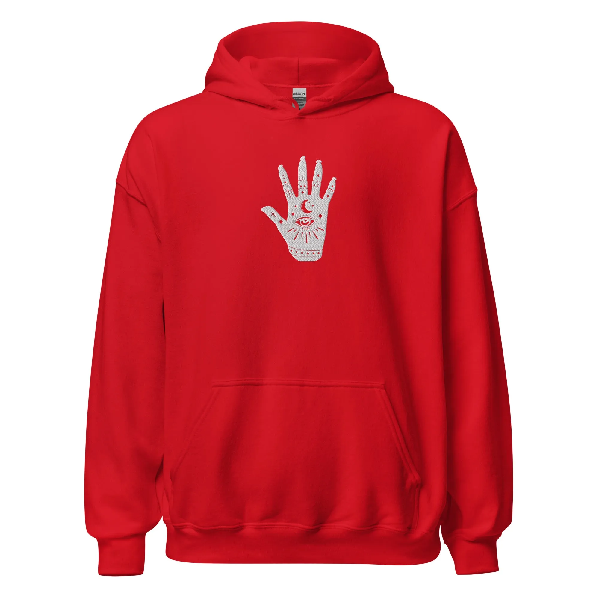 Celestial Hand Evil Eye Embroidered Hoodie