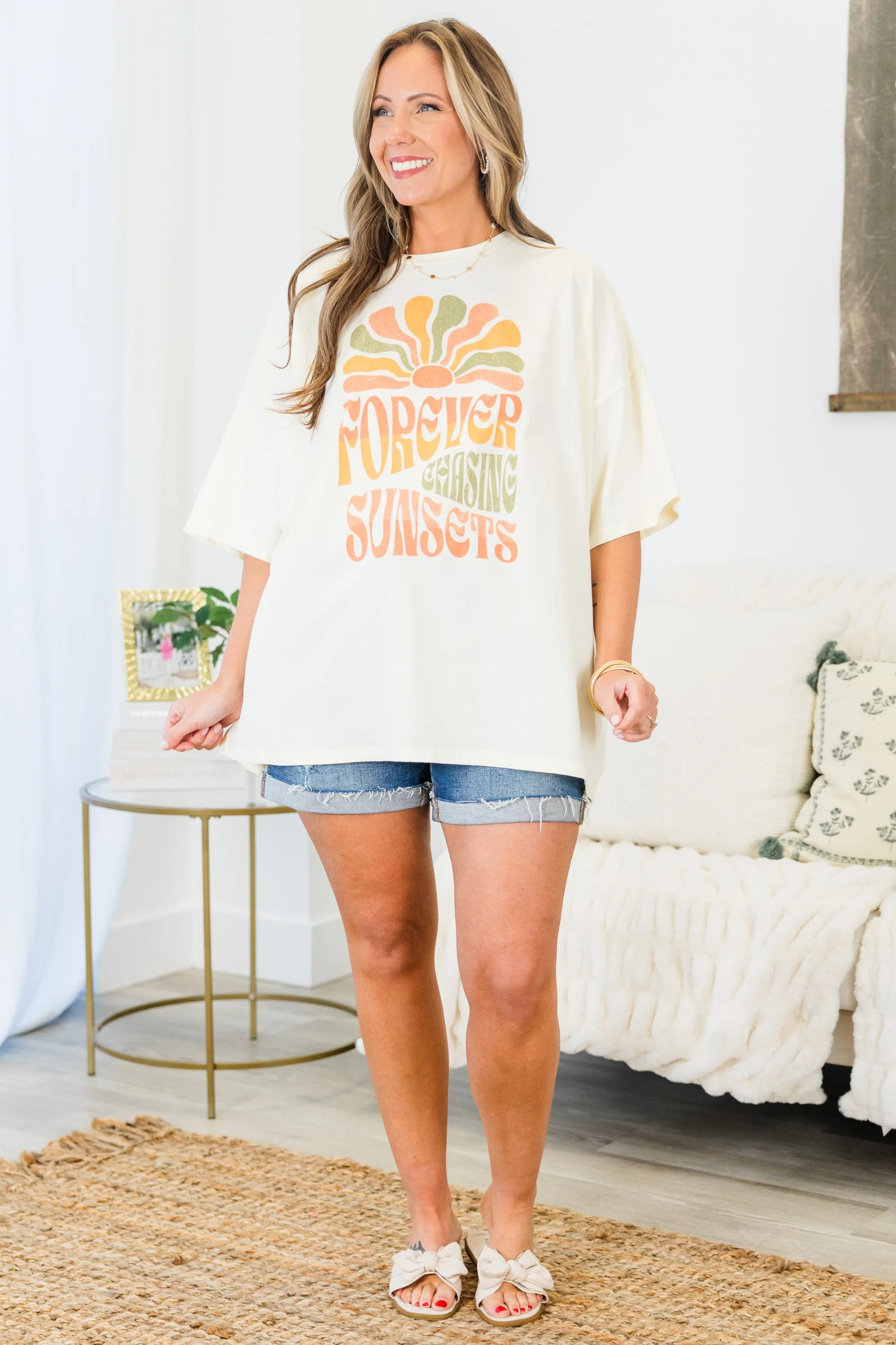 Chase Forever Boyfriend Tee, Ivory
