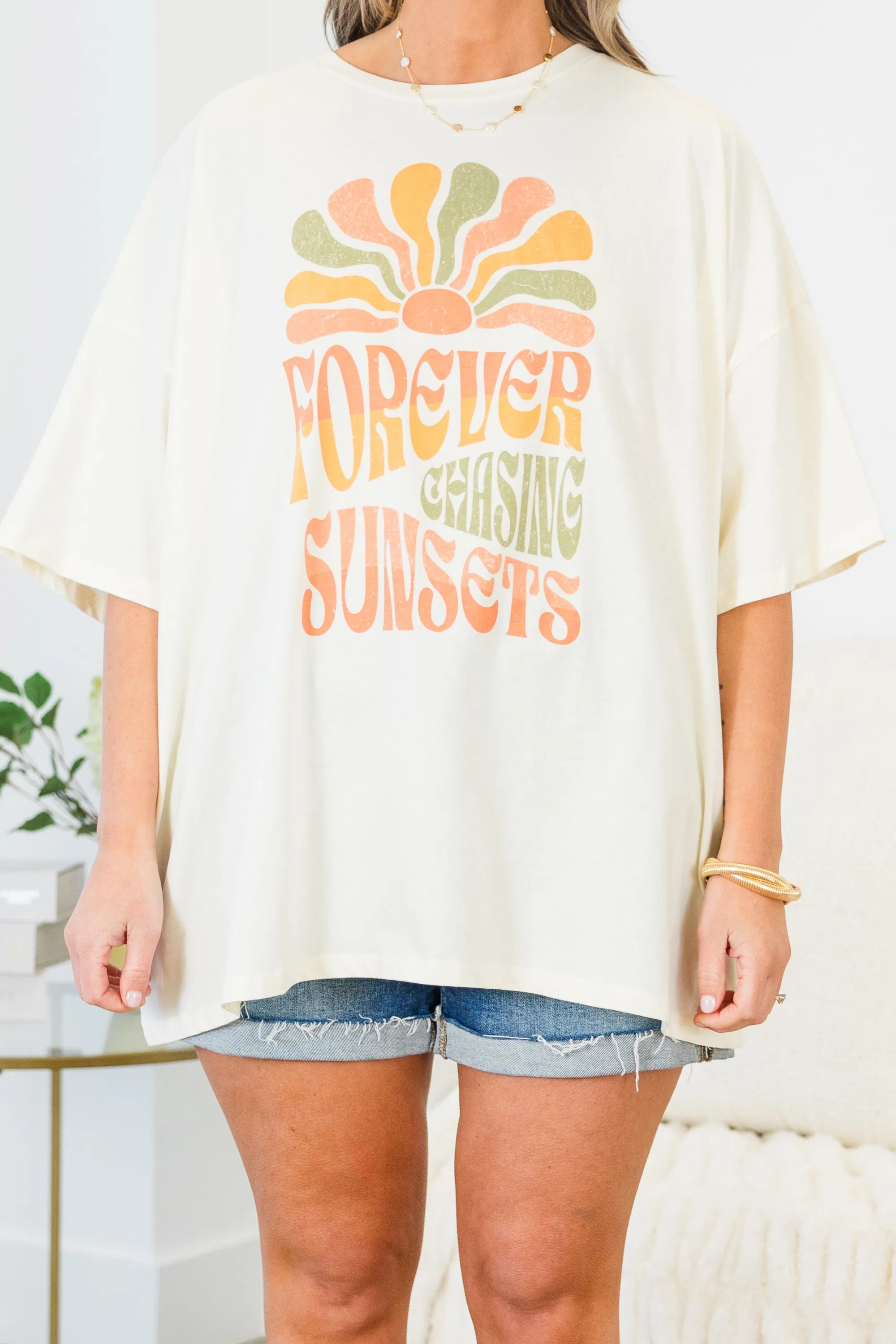 Chase Forever Boyfriend Tee, Ivory