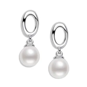 Circle Genuine Freshwater Pearl Hoop Earring