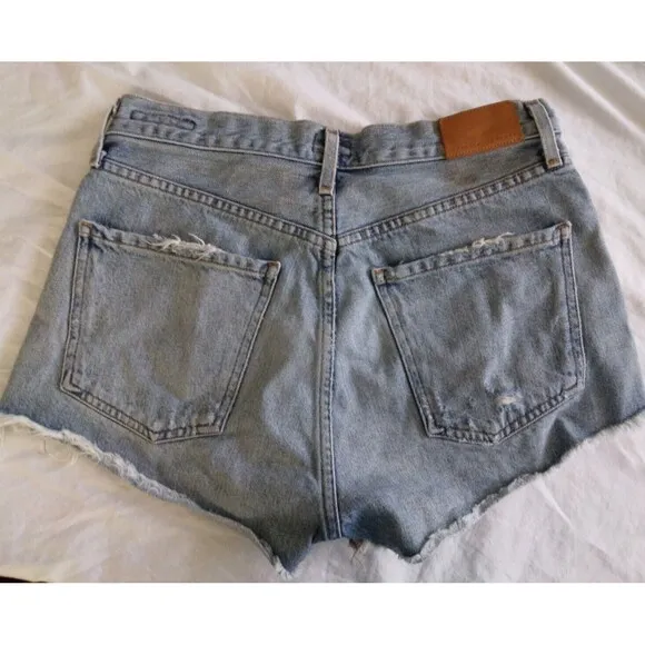 Citizens of Humanity Danielle Cut Off Denim Shorts 27 Light Wash Distressed High