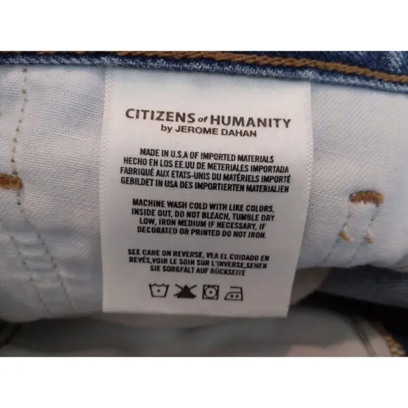 Citizens of Humanity Danielle Cut Off Denim Shorts 27 Light Wash Distressed High