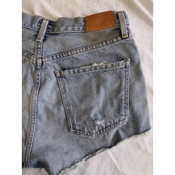 Citizens of Humanity Danielle Cut Off Denim Shorts 27 Light Wash Distressed High