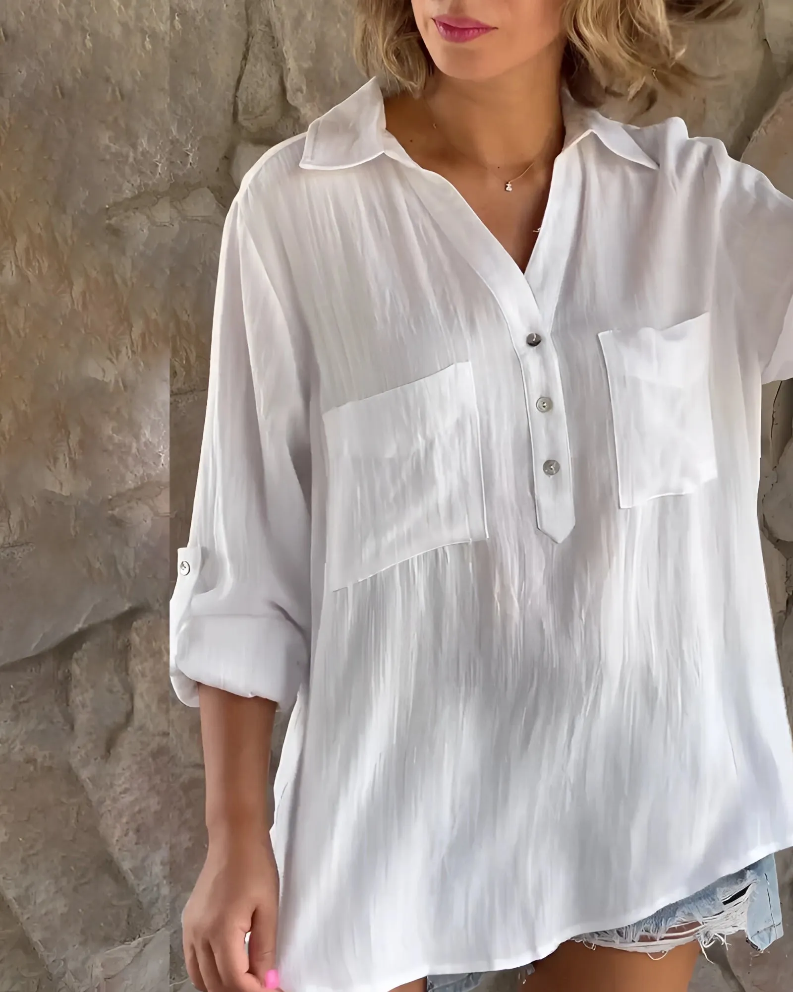 Cleopatra® | Elegant Oversized Linen Blouse