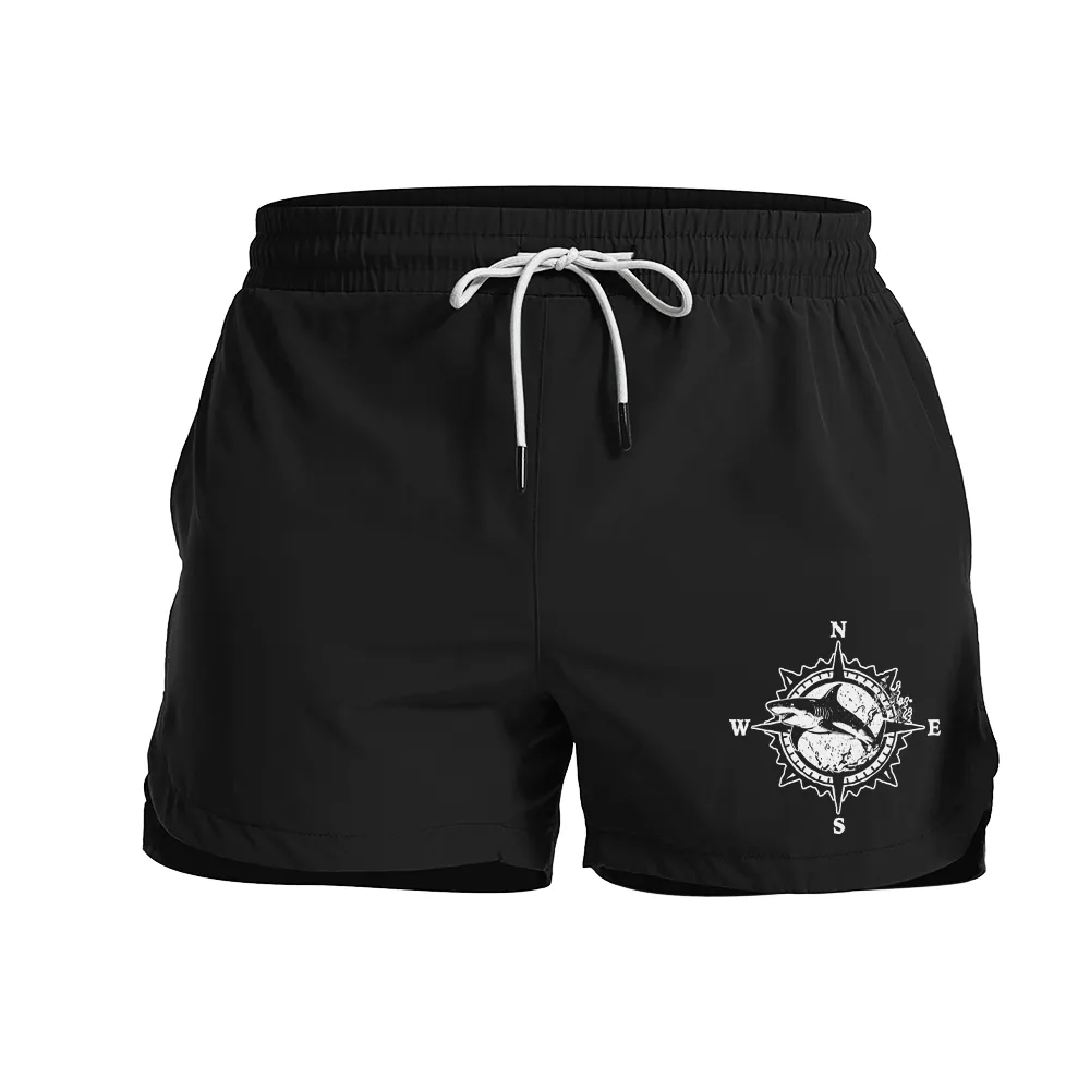 Compass Shark Graphic Shorts