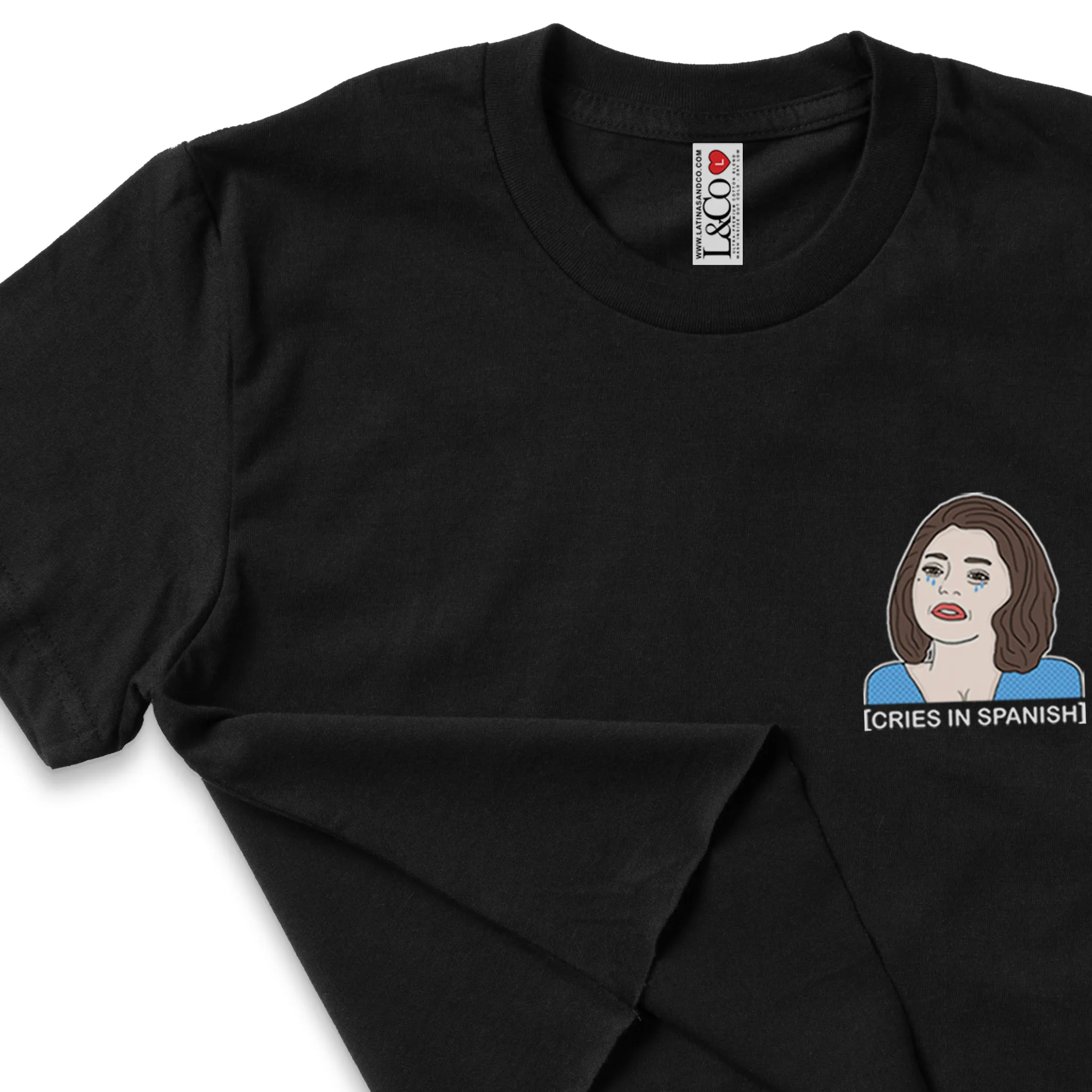 'CRIES IN SPANISH' Soraya Inspired Crop Top Shirt - Black - Premium Ring-Spun Cotton