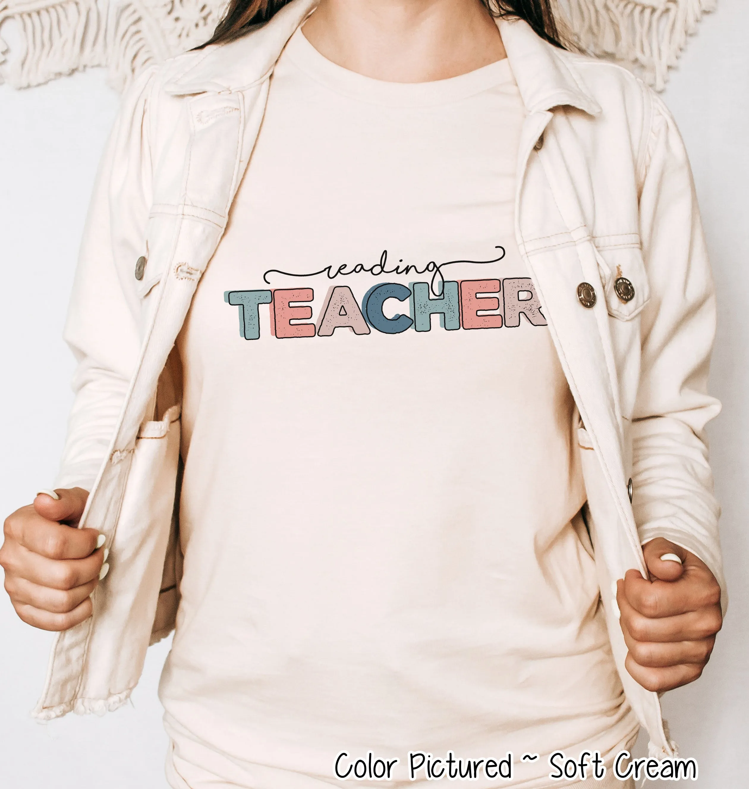 Custom Distress School Subject Teacher Tee