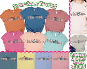 Custom Distress School Subject Teacher Tee