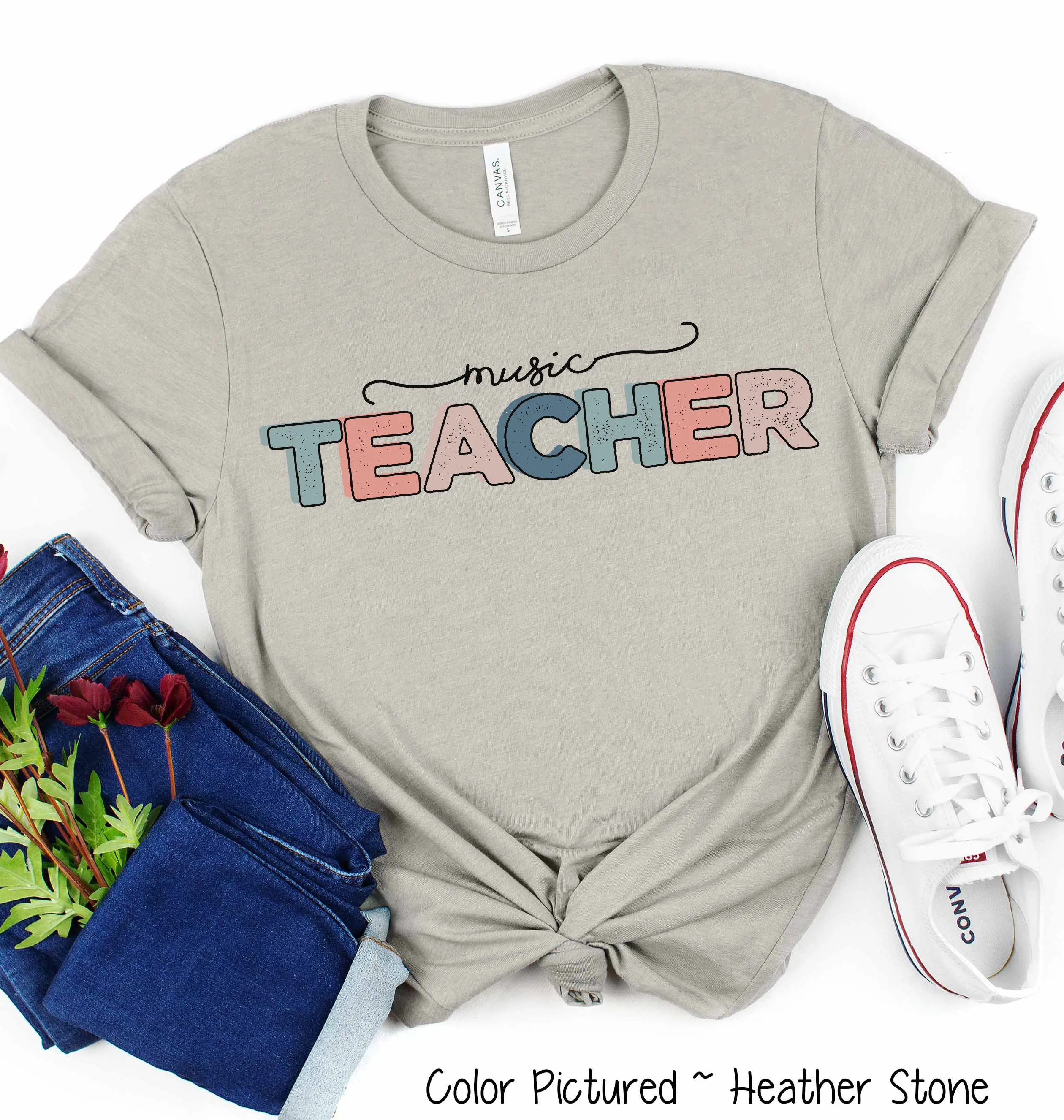 Custom Distress School Subject Teacher Tee