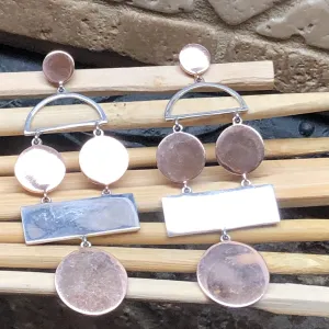 Designer Rose Gold 925 Solid Sterling Silver Earrings 60mm