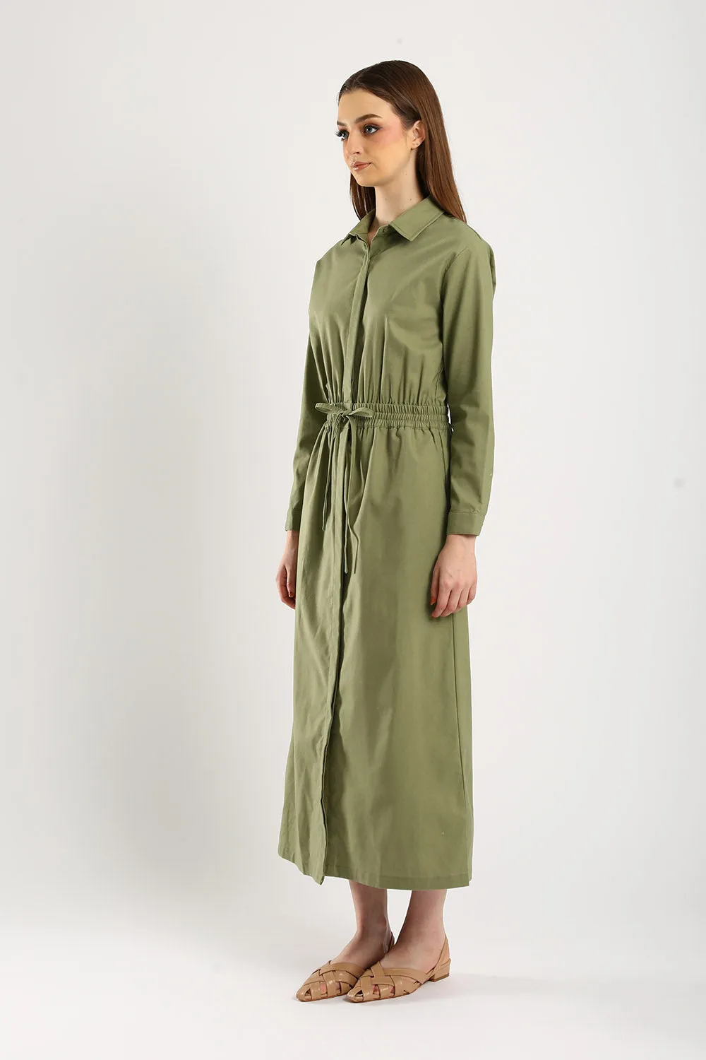 Dover Linen Maxi Dress in Sage Green