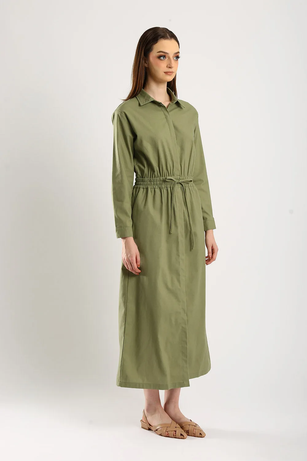 Dover Linen Maxi Dress in Sage Green