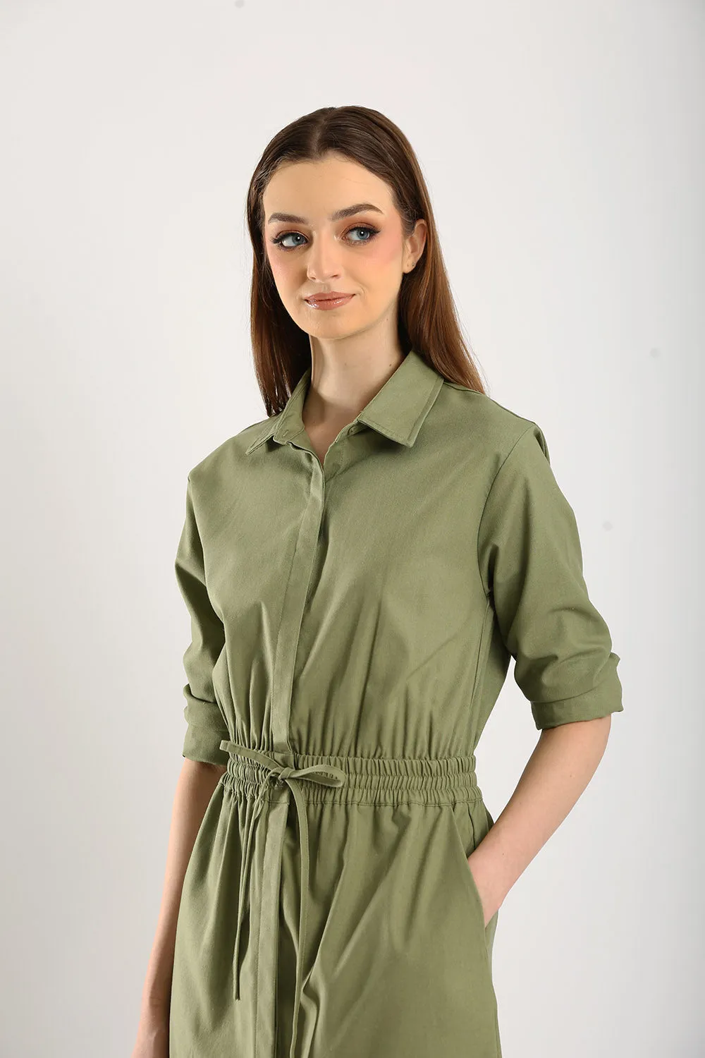 Dover Linen Maxi Dress in Sage Green