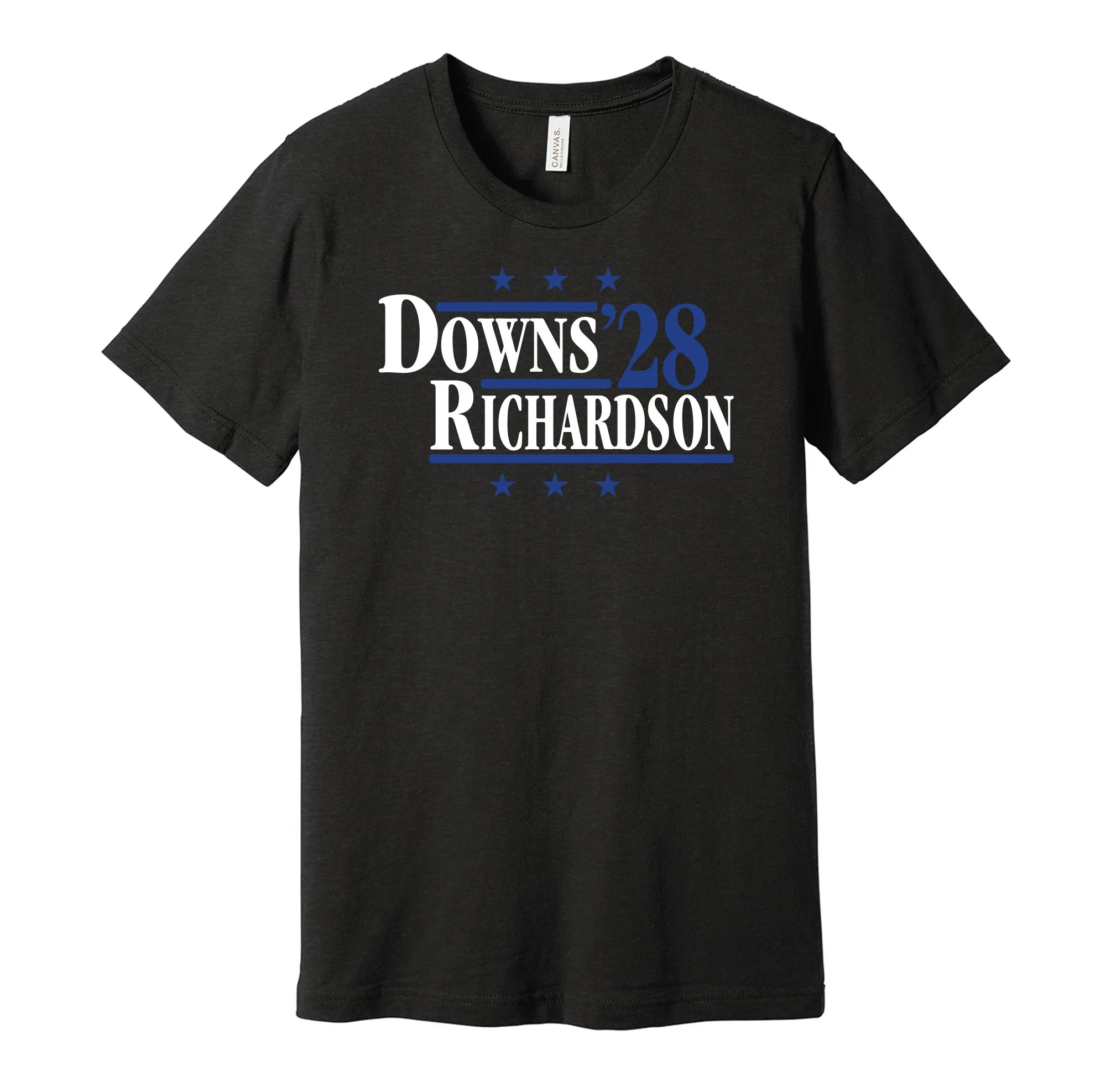 Downs & Richardson '28 - Indianapolis Football Legends Political Campaign Parody T-Shirt - Hyper Than Hype Shirts