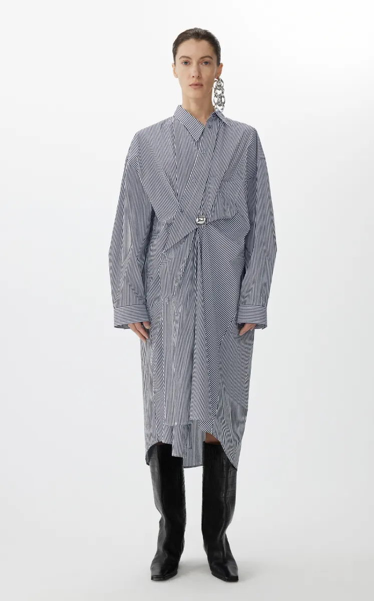 Dress / JNBY Cotton Twill Oversized Long-sleeve Dress