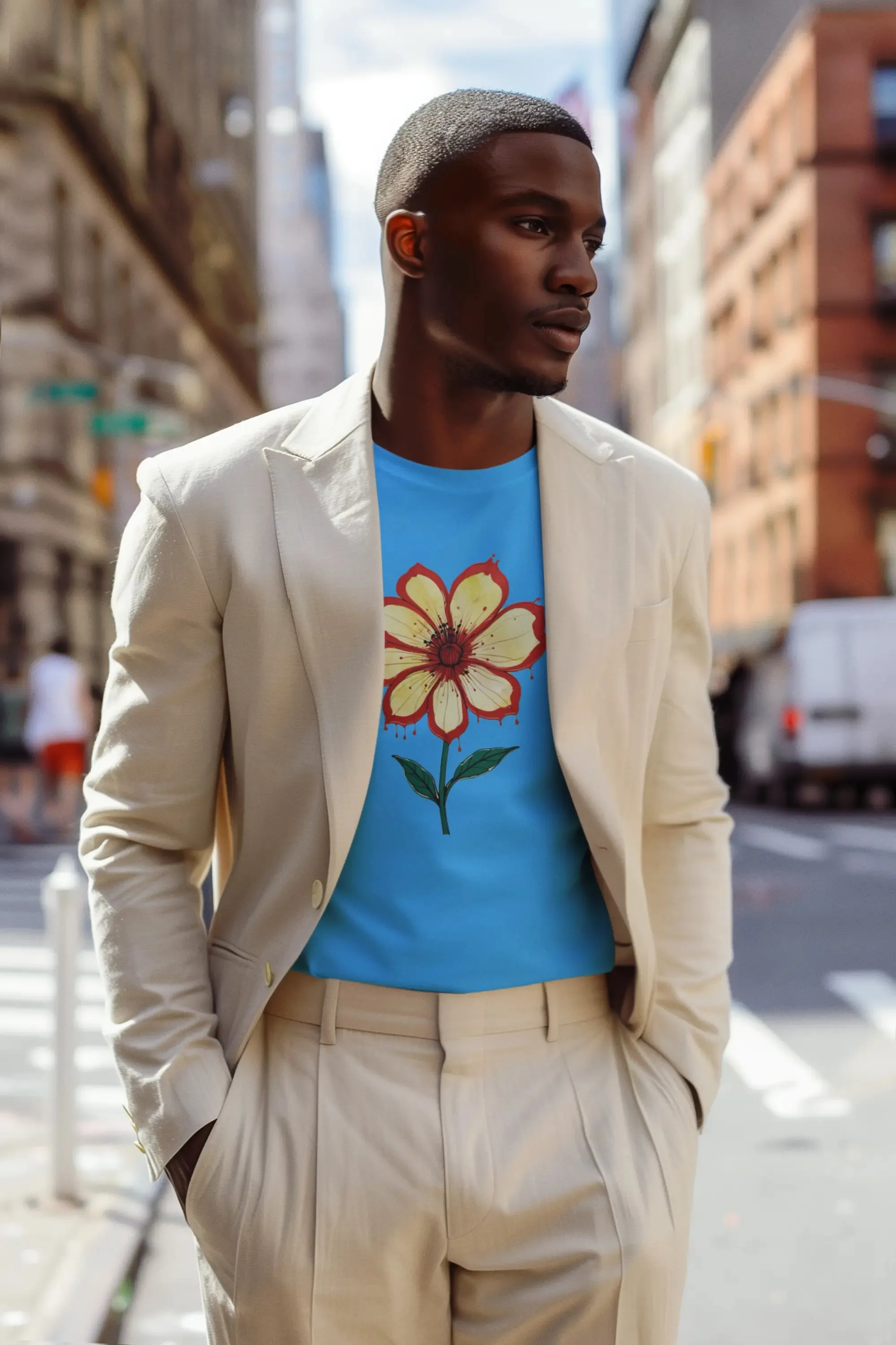 Dripping Flower Short Sleeve Staple T-Shirt