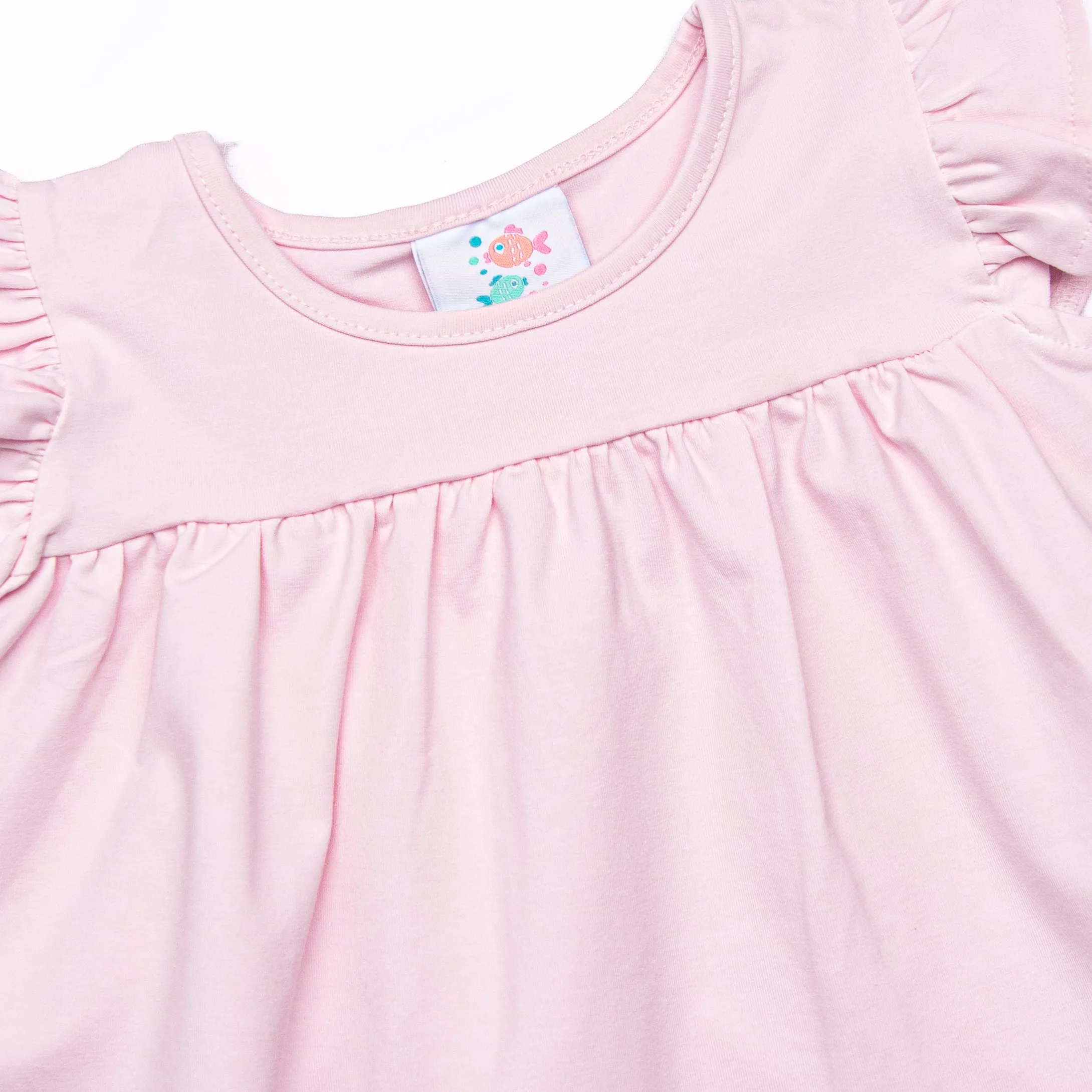 Duckling Dash Ruffle Short Set, Pink