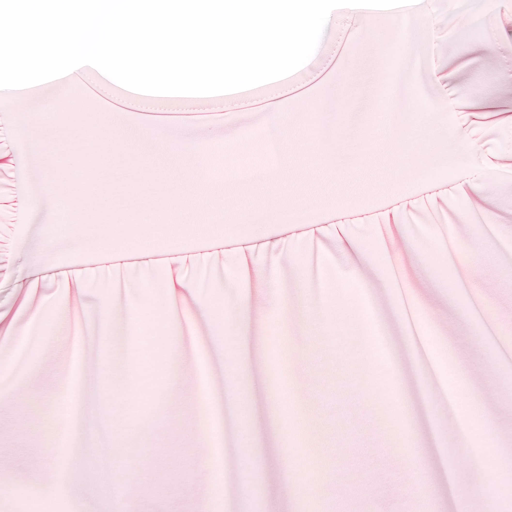 Duckling Dash Ruffle Short Set, Pink
