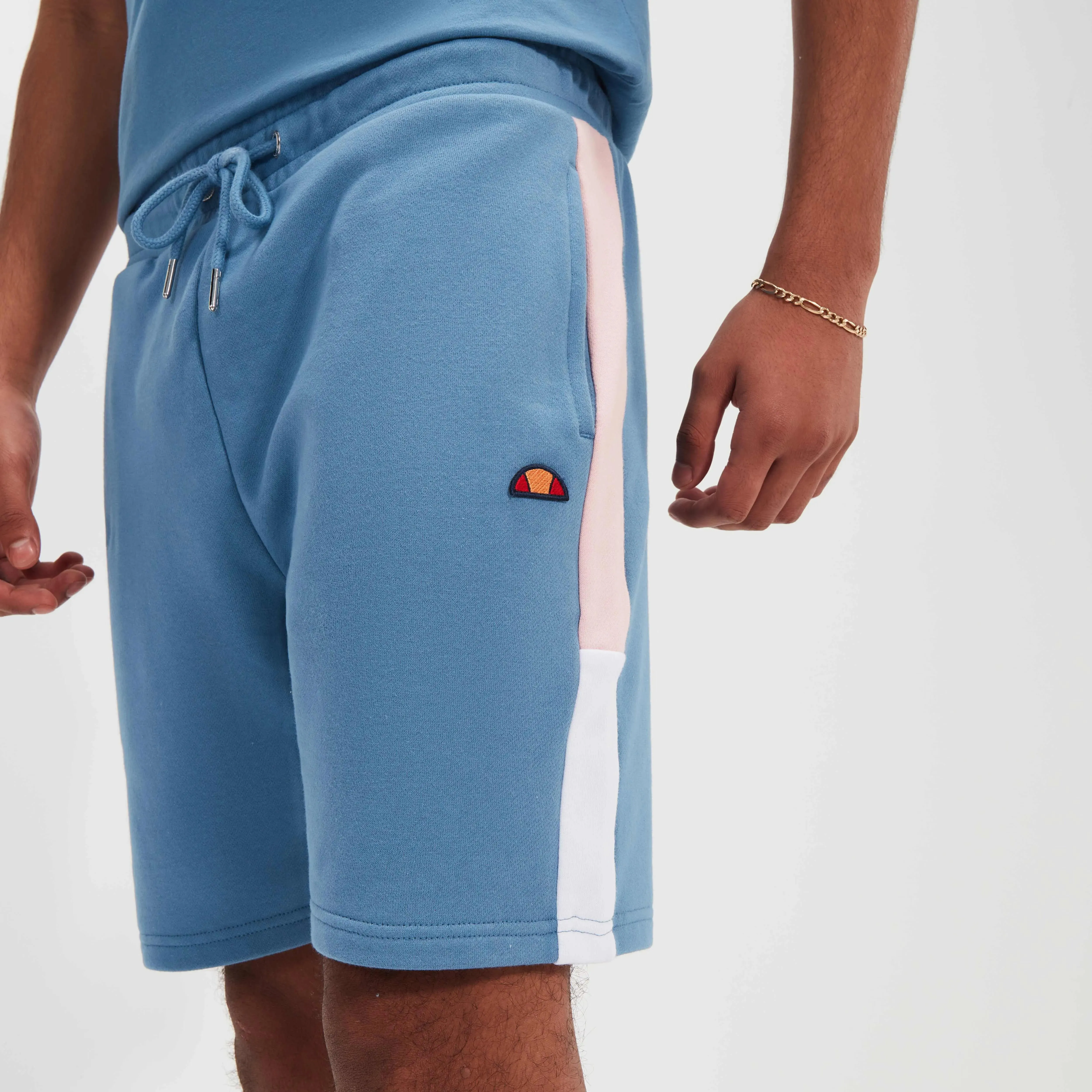 Ellesse Turi Jogger Sweat Short In Dark Blue & Pink