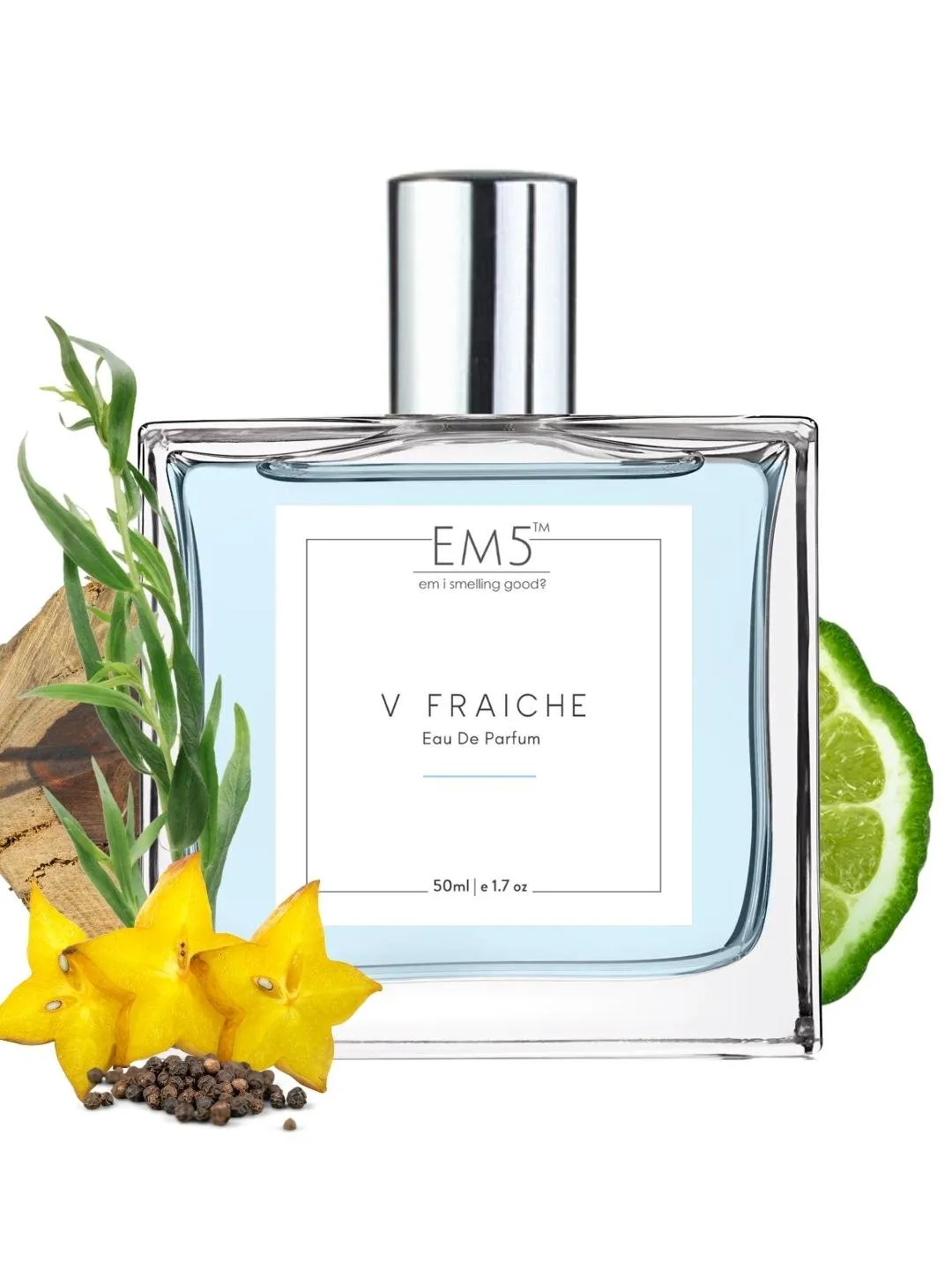 EM5™ V Fraiche Perfume EDP Spray for Men | Citrus Aromatic Woody Fragrance Accords | Luxury Gift for Him | Variants Available: 50 ml Spray / 15 ml Spray
