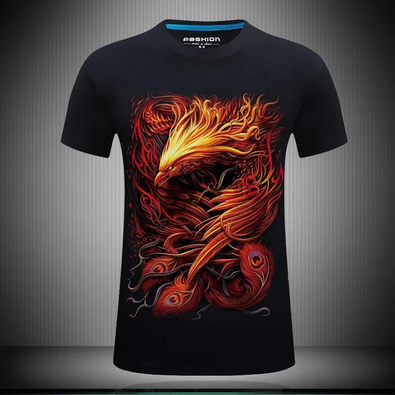 Fiery Phoenix Transformation Graphic Tee