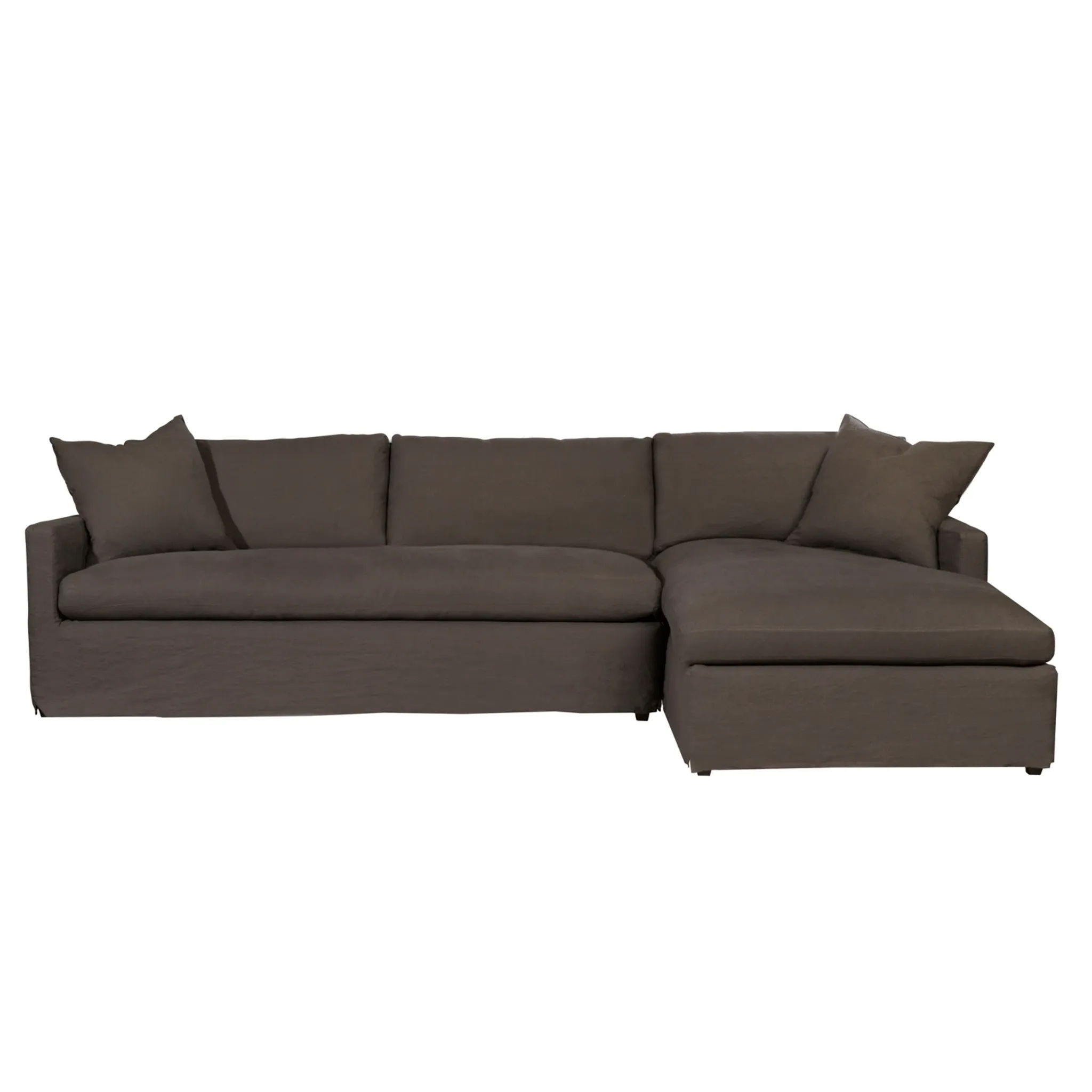 Fiji Sectional 121in x 68in w/Chaise in Logan Steel- FLOOR SAMPLE