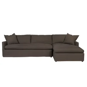 Fiji Sectional 121in x 68in w/Chaise in Logan Steel- FLOOR SAMPLE