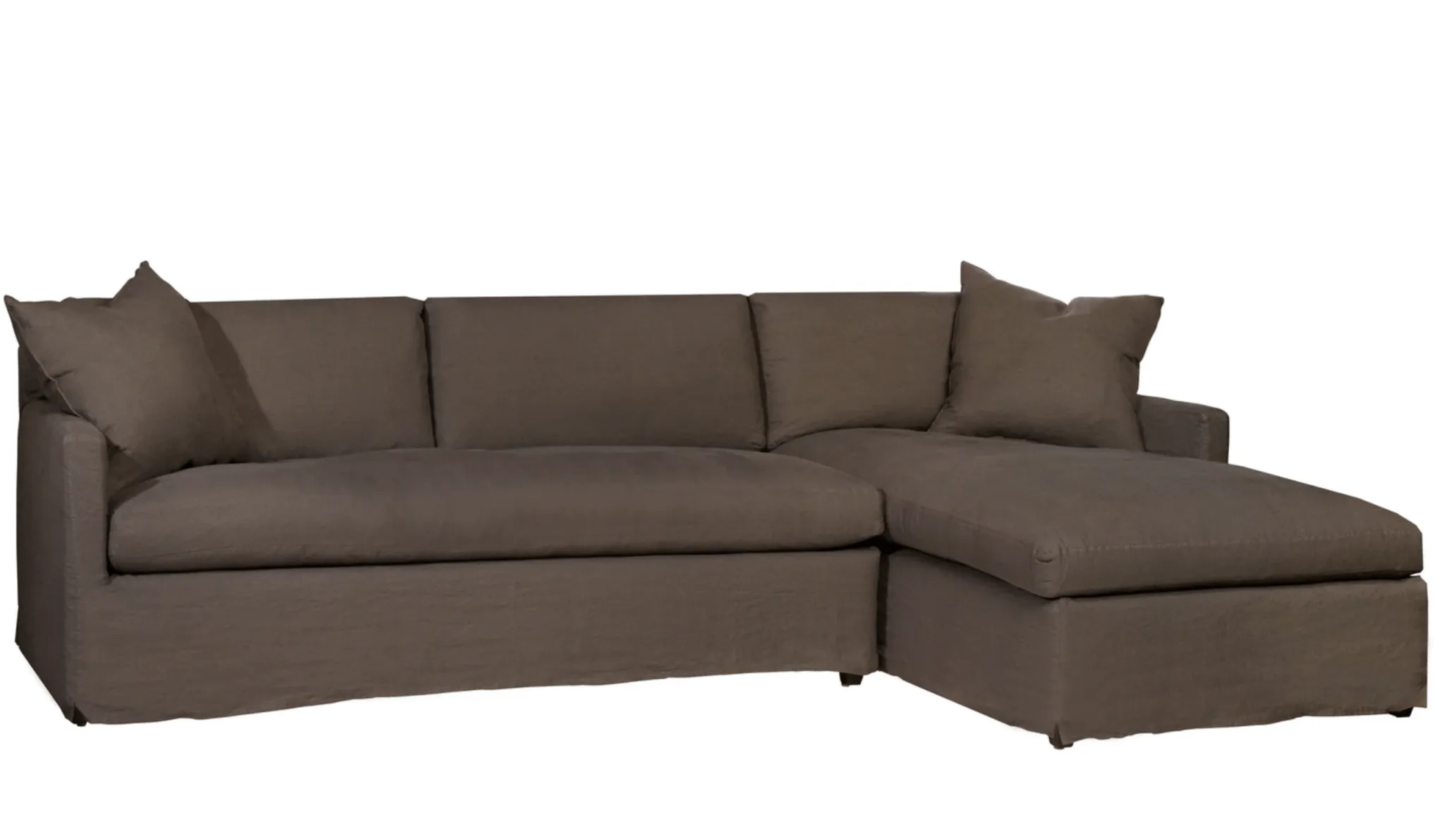 Fiji Sectional 121in x 68in w/Chaise in Logan Steel- FLOOR SAMPLE