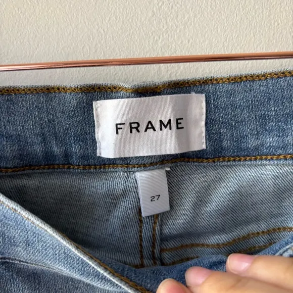Frame The Cutoff Light Blue Denim Shorts Sz 27