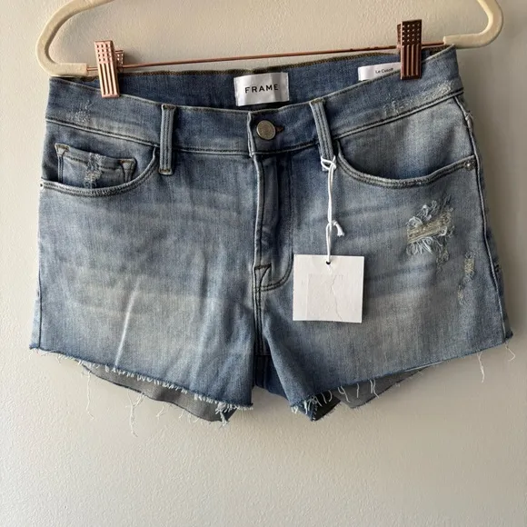 Frame The Cutoff Light Blue Denim Shorts Sz 27