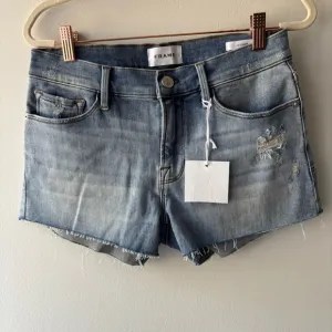 Frame The Cutoff Light Blue Denim Shorts Sz 27